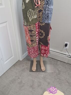 Patchwork Boho Wide-Leg Pants - Multicolor